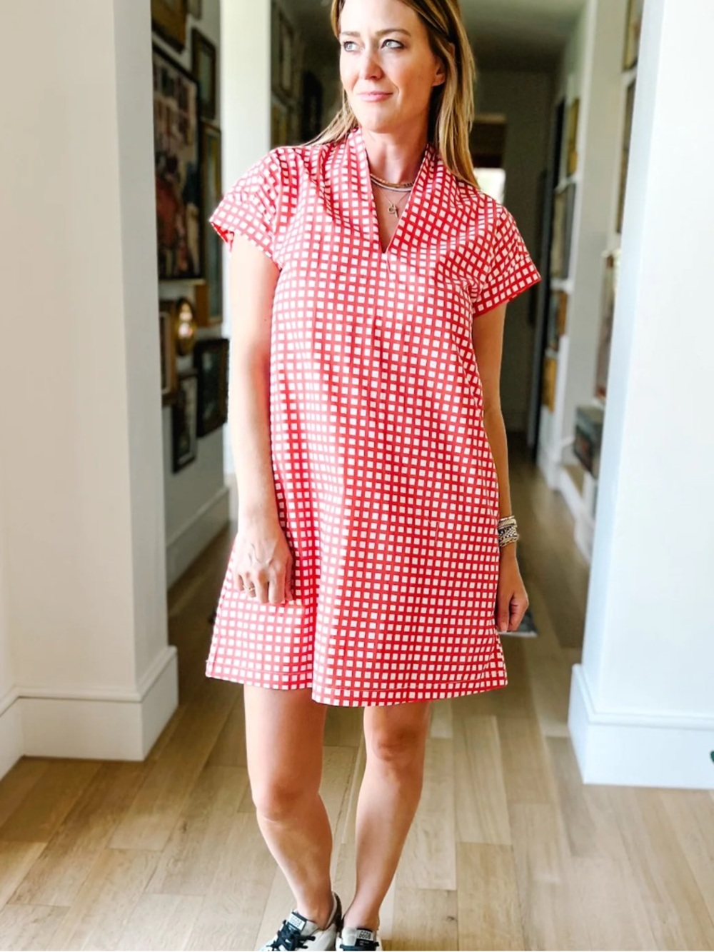 Brooke Wright Designs CHEER GEAR NANCY DRESS in Red & White SZ L